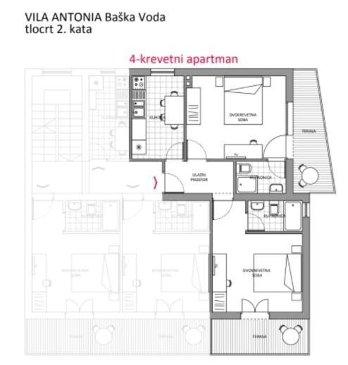 Villa Antonia Baška Voda Buitenkant foto